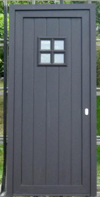 pvc buitendeur , voordeur , deur 100 x 220 zwartbruin, 80 tot 100 cm, 215 cm of meer, Nieuw, Ophalen of Verzenden