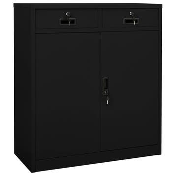vidaXL Kantoorkast 90x40x102 cm staal zwart, Verzenden, Nieuw