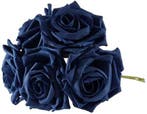 Foamroos Open Tea Rose Navy 6 cm 5 stuks, Huis en Inrichting, Nieuw