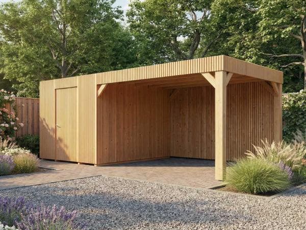 Veiling - Tuinhuis triple-profiel met overkapping 350x650x24, Jardin & Terrasse, Verrières