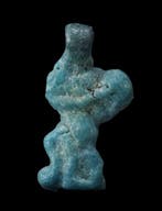 Oud-Egyptisch - Amulet van geglazuurde faience<br>- God Bes