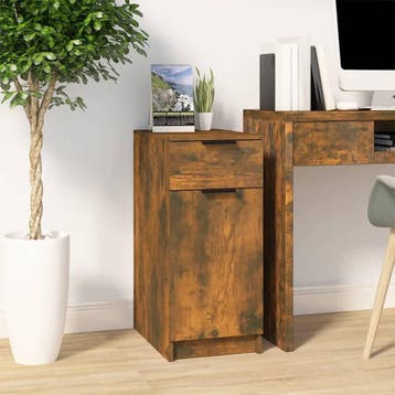vidaXL Bureaukast 33,5x50x75 cm bewerkt hout gerookt, Verzenden, Nieuw