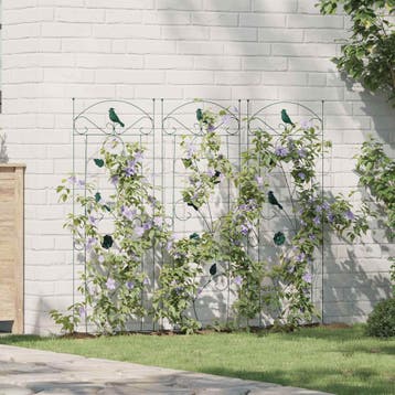 vidaXL Tuinhek 3 pcs Groen 110 x 40 cm Staal, Tuin en Terras, Verzenden, Nieuw
