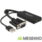 Delock 62668 VGA naar HDMI Adapter met Audio zwart, Verzenden