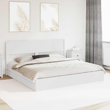 vidaXL Bedframe met opbergruimte en hoofdbord Wit 180 x 200, Verzenden, Nieuw