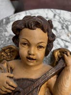 sculptuur, Antike Barock-Wandfigur – Musizierender Putto /