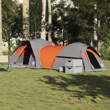 vidaXL Tent 5-persoons waterdicht grijs en oranje, Verzenden, Nieuw