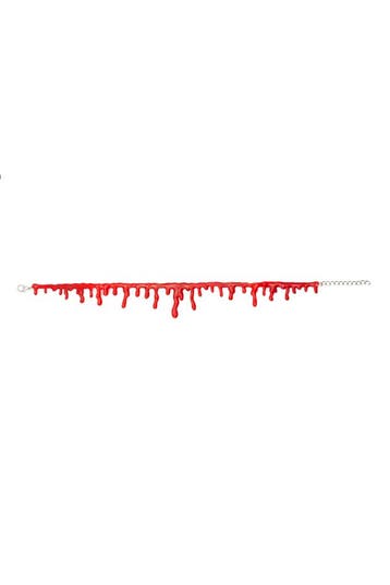 KIMU® Choker Bloed Halloween Bebloed Bloeddruppels Snee Eng, Ophalen of Verzenden, Nieuw, Rood
