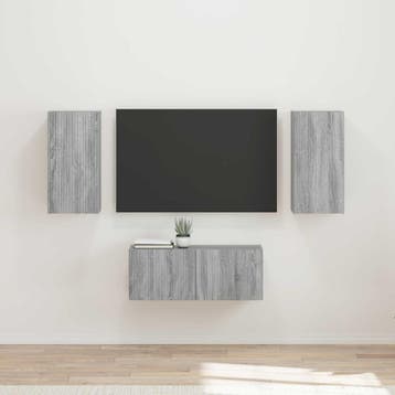 vidaXL Tv-meubelset 6 st Grijs Sonoma Bewerkt hout, Verzenden