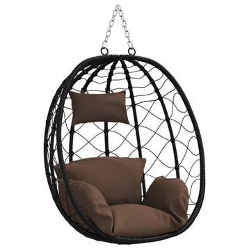 vidaXL Hangende ei-stoel poly rattan 91 x 54,5 x 107 cm, Verzenden