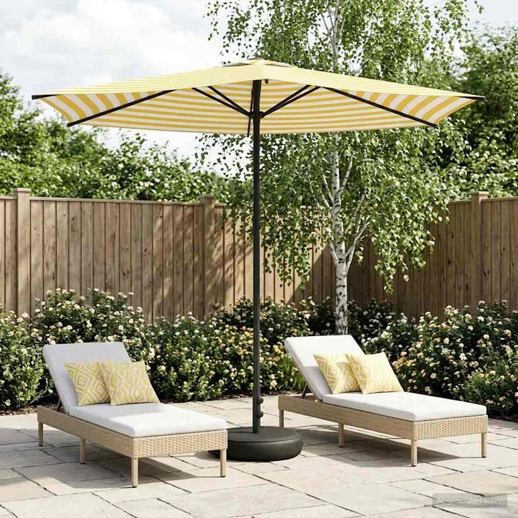 vidaXL Tuinparasol met voet 270 x 270 cm Polyester, Tuin en Terras, Parasols, Nieuw, Verzenden