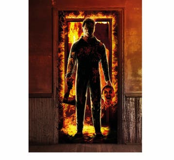 Halloween Wanddecoratie Poster Vuur 1,8m, Verzenden