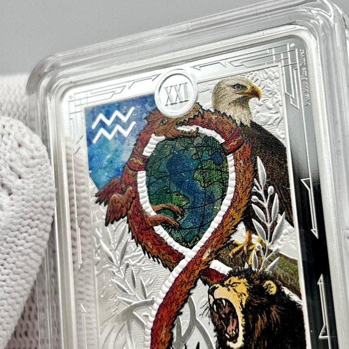 Niue. 2 Dollars 2025 – Tarot – XXI The World – 1 oz Silver, Postzegels en Munten, Munten | Europa | Niet-Euromunten