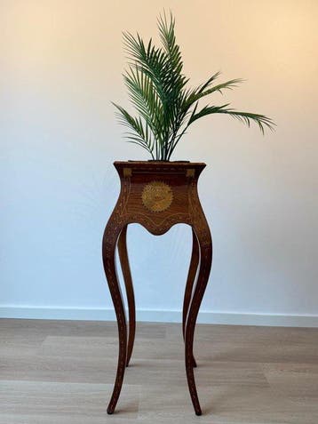 Table à plantes - Bois, Céramique - Pieds cabriole rares