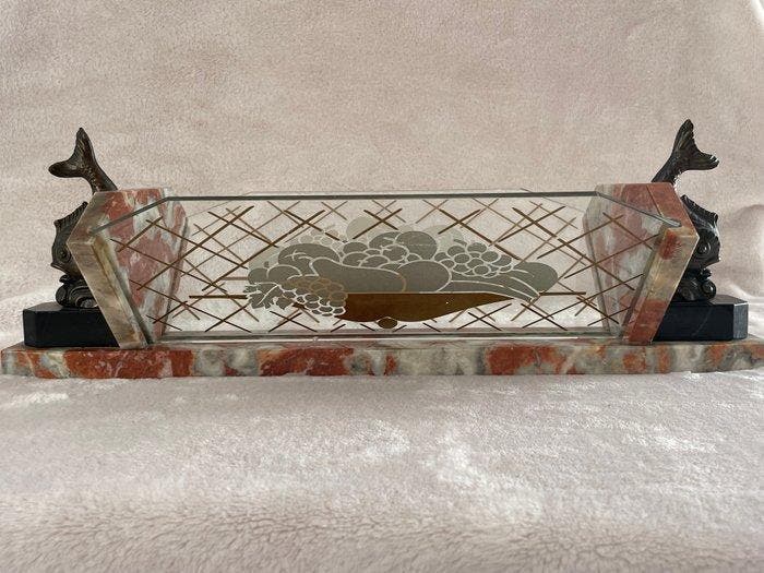 Centre de table - Bronze patiné - Centre de table art déco, Antiek en Kunst, Kunst | Designobjecten