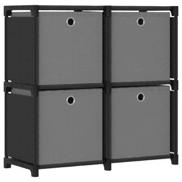 vidaXL Kast met 4 vakken met boxen 69x30x72,5 cm stof zwart, Verzenden, Nieuw