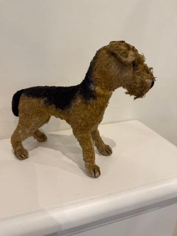 Steiff - Pluche dier Szeiff Airedale terrier (button in ear)