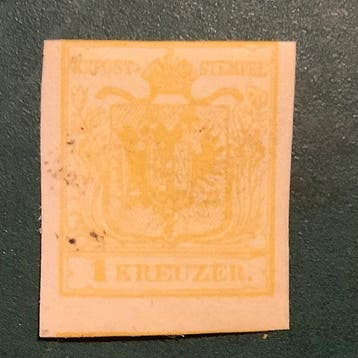 Oostenrijk 1850 - 1 Kreuzer dubbele adelaar met, Postzegels en Munten, Postzegels | Europa | Oostenrijk, Gestempeld