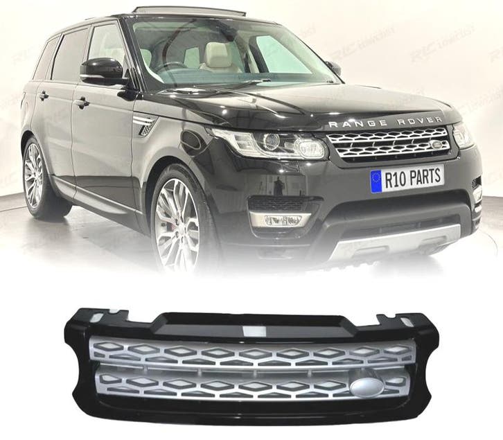 GRILLE POUR RANGE ROVER SPORT 14-17 NOIR BRILLANT ARGENT, Auto-onderdelen, Carrosserie, Verzenden