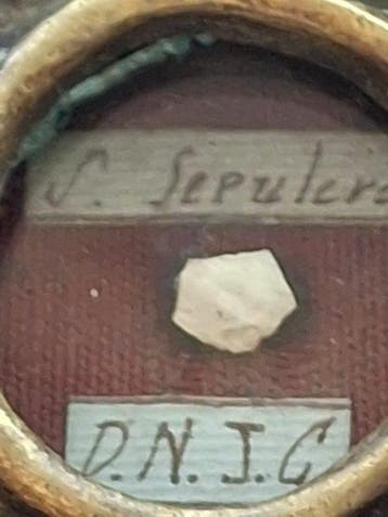 Reliekhouder - Brons, Glas, Textiel - 1850-1900 - Uit het