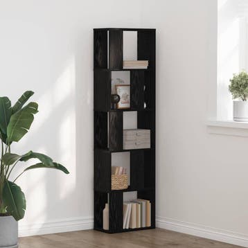 vidaXL Boekenkast 5.0-laags 45 x 23,5 x 162,5 cm Zwart Eiken, Verzenden