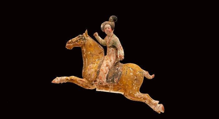 Oud Chinees, Tang-dynastie Terracotta Beschilderd rood, Verzamelen, Mineralen en Fossielen