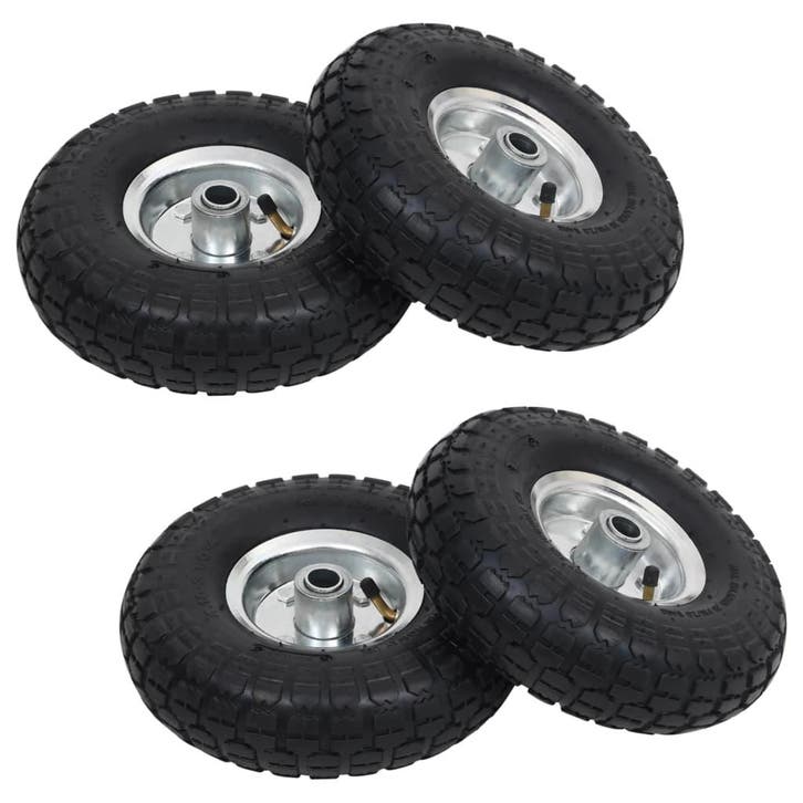 vidaXL Steekwagenwielen 4,10/3,50-4 (260x83) rubber 4 st, Zakelijke goederen, Machines en Bouw | Heftrucks en Intern transport