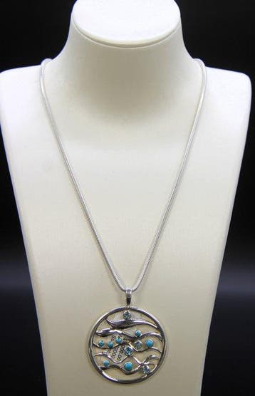 Zonder minimumprijs - Ketting met hanger Zilver Turquoise -