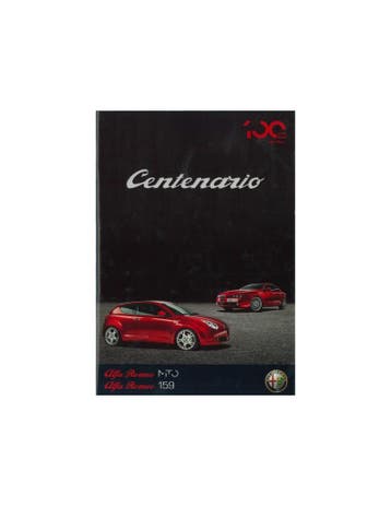 2010 ALFA ROMEO MITO & 159 CENTENARIO BROCHURE NEDERLANDS