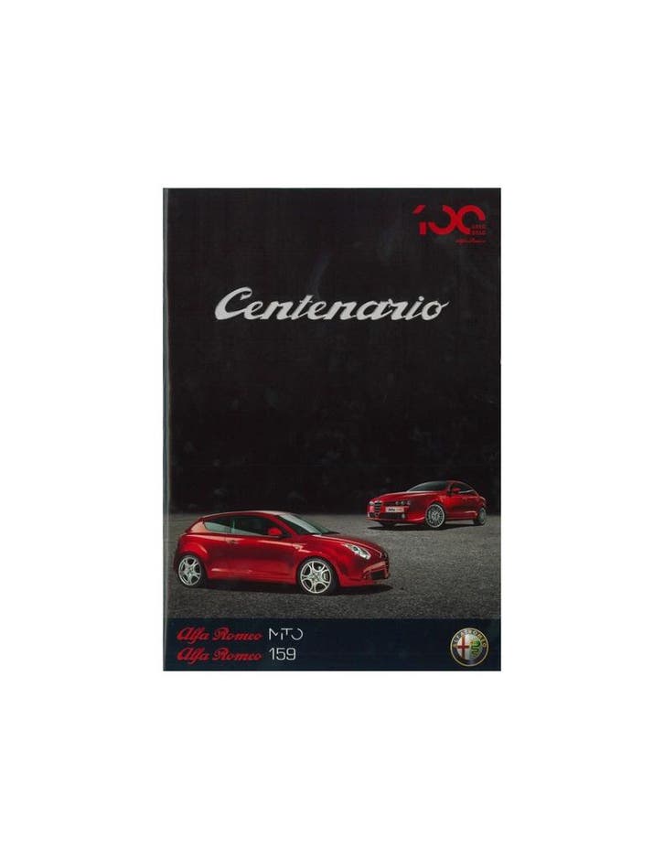 2010 ALFA ROMEO MITO & 159 CENTENARIO BROCHURE NEDERLANDS, Livres, Autos | Brochures & Magazines