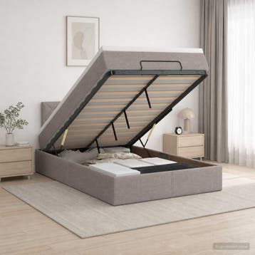 vidaXL Ottoman bed met matras met hoofdeinde Taupe 120 x 190, Maison & Meubles, Chambre à coucher | Lits, Verzenden