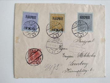 Polen 1918 - Luchtpost Wenen-Lviv, Krakau. Collectie, Gestempeld