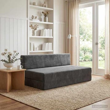 vidaXL Vouwbare Sofa Bed Donkergrijs 152 x 86,5 x 60 cm Stof, Verzenden, Nieuw