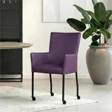 Set van 8 Leren eetkamerstoelen Deal met armleuning -, Ophalen of Verzenden, Nieuw, Leer