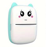 Mini fotoprinter zwartwit labelprinter labelmaker groenblauw, Nieuw