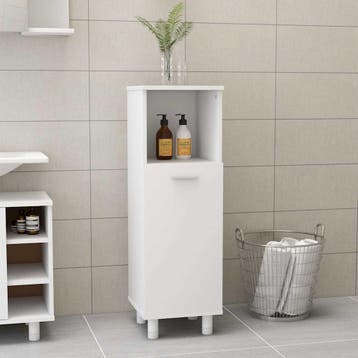 vidaXL Badkamerkast 30x30x95 cm bewerkt hout wit, Verzenden