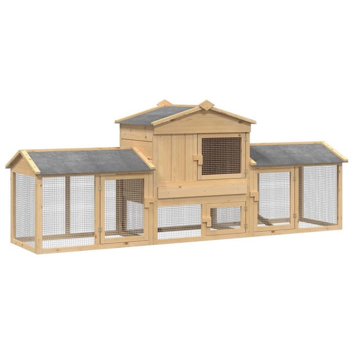 vidaXL Kippenhok 3 pcs Bruin Massief grenenhout, Animaux & Accessoires, Rongeurs & Lapins | Cages & Clapiers, Envoi