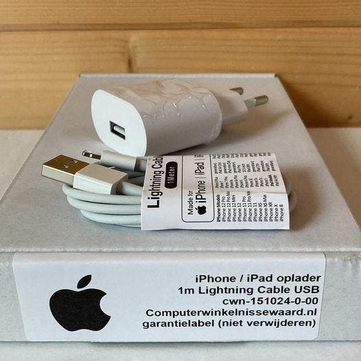 voordeelbundel (10+ prijs) iPhone/iPad oplader + sim pin, Computers en Software, Overige Computers en Software, Nieuw, Ophalen of Verzenden