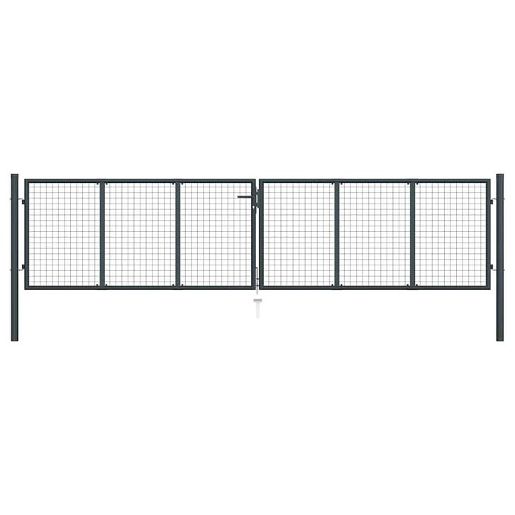 vidaXL Tuinhek van gaas gegalvaniseerd staal 400x75 cm grijs, Tuin en Terras, Tuinpoorten, Nieuw, Verzenden