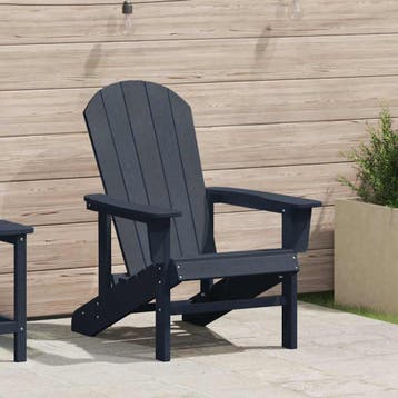 vidaXL Adirondack-stoel Marineblauw HDPE, Tuin en Terras, Verzenden, Nieuw