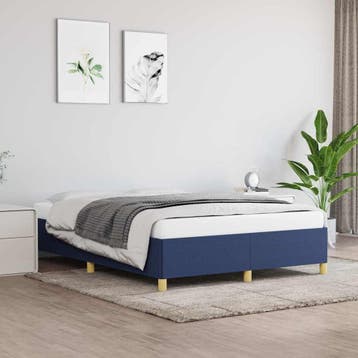 vidaXL Bedframe zonder matras stof blauw 140x190 cm, Verzenden, Nieuw