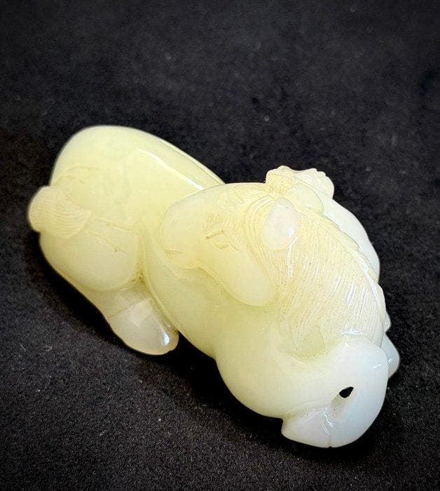 Jade-beeldhouwwerk, groot formaat! - Nefriet Jade - China -, Antiek en Kunst, Antiek | Overige Antiek
