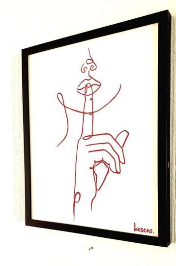 Liesens - Silence is golden (Handpainted on white canvas met