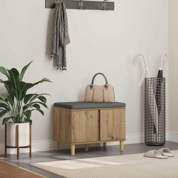vidaXL Hallenbank Artisan Eik 60 x 38 x 46 cm Geengineerd, Verzenden, Nieuw
