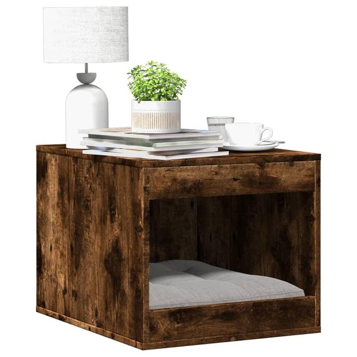 vidaXL Kattenbakkast 47x59x42 cm bewerkt hout gerookt, Animaux & Accessoires, Accessoires pour chats, Envoi