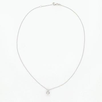 Collier avec pendentif - 18 carats Or blanc Diamant