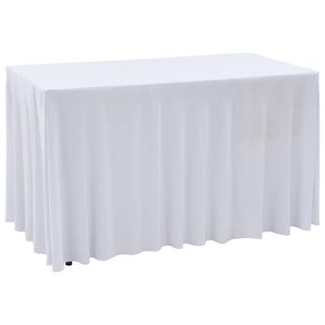 vidaXL 2 st Tafelhoezen stretch met rok 120x60,5x74 cm wit, Verzenden, Nieuw