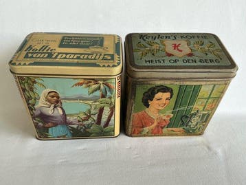 Grote Blikken Art Deco containers / dozen met prachtige