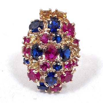 Zonder minimumprijs - Ring - 9 kt. Roségoud, Zilver Spinel, Nieuw