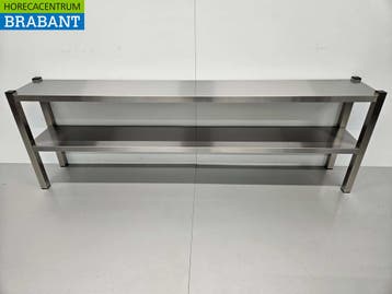 HCB RVS Dubbele Etagère Brug Premium-line 200 cm Horeca, Ophalen of Verzenden